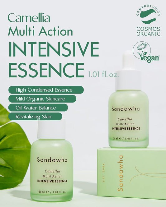 SKINCURE Multi-Action Intensive Essence - Vegan Korean Serum - Improves Wrinkles & Skin Texture with Organic Ingredients - Hydrating & Soothing Skiincare - Cruelty Free, 1.01 Fl.Oz. - Jazz Beauty