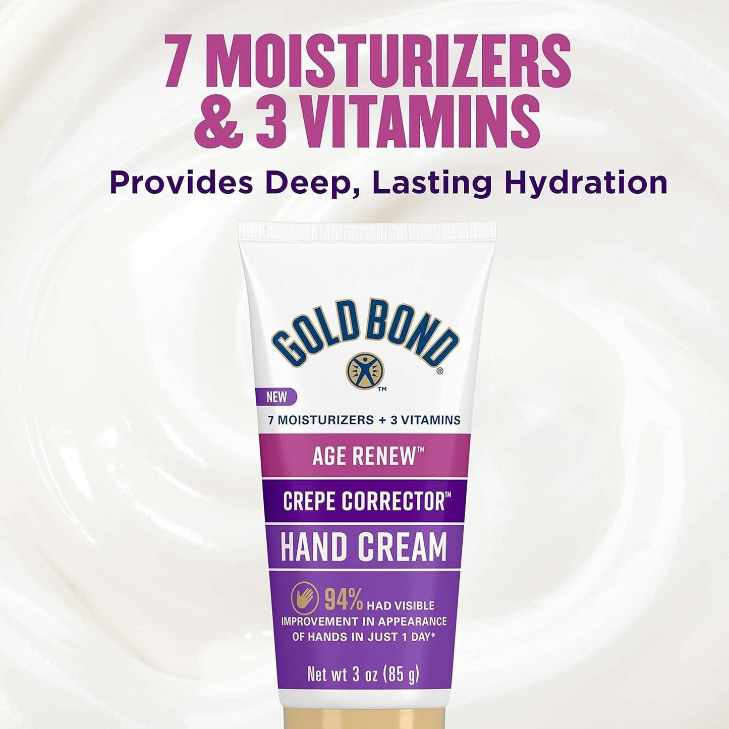 Age Renew Crepe Corrector Hand Cream, Replenishing & Smoothing Formula, 3 Oz. - Jazz Beauty