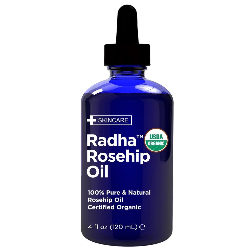 4 Oz Organic Rosehip Seed Oil 100% Pure Cold Pressed - Great Carrier Oil for Moisturizing Face, Hair, Skin, & Nails, Hydrating and Nourishing - Jazz Beauty