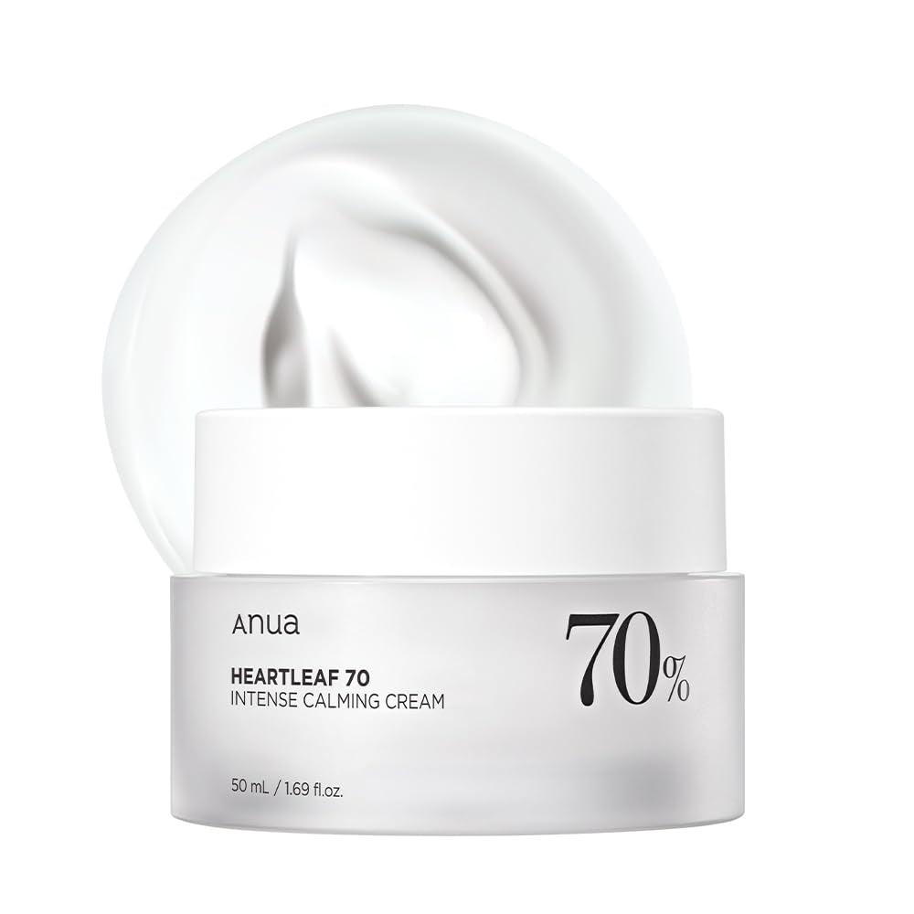 Heartleaf 70 Intense Calming Cream with Ceramide, Panthenol, Heartleaf Extract, Korean Skin Care - (50Ml /1.69Fl. Oz) - Jazz Beauty