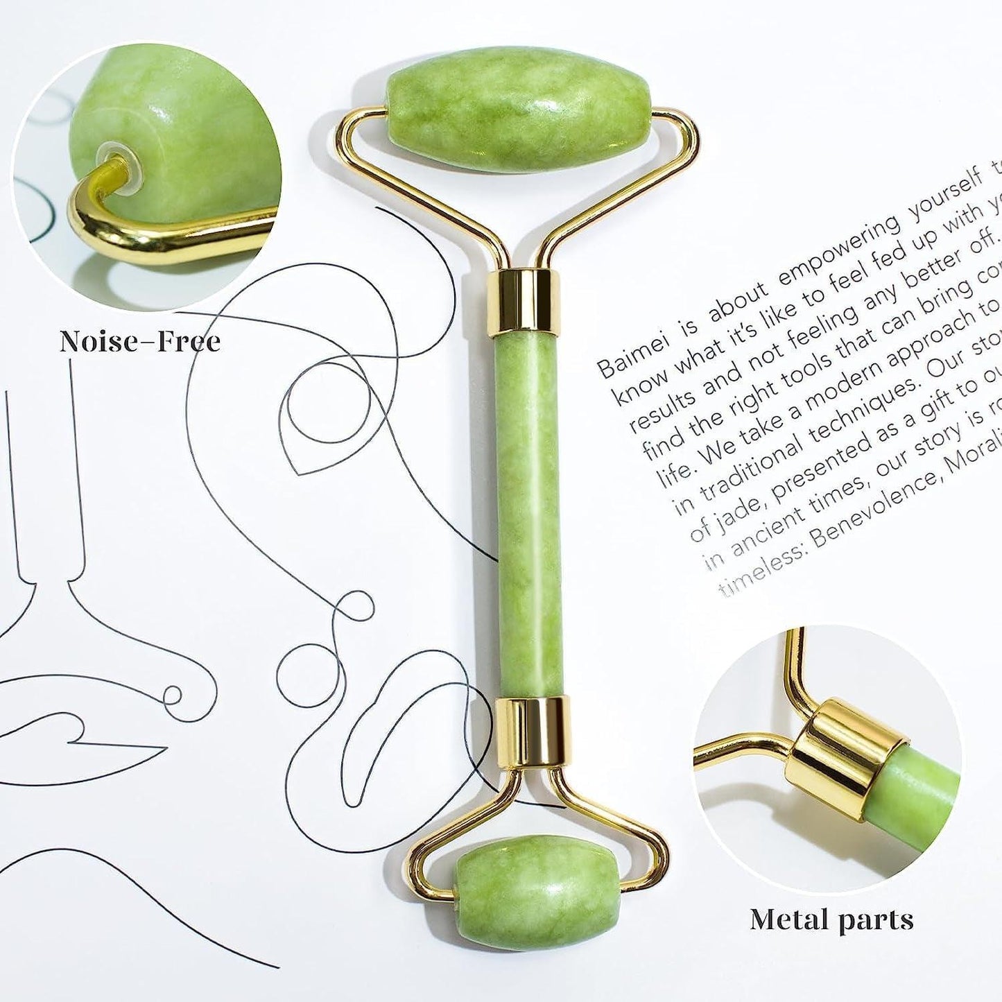 Icyme Gua Sha & Jade Roller Facial Tools Face Roller and Gua Sha Set for Puffiness and Redness Reducing Skin Care Routine, Self Care Gift for Men Women - Green - Jazz Beauty