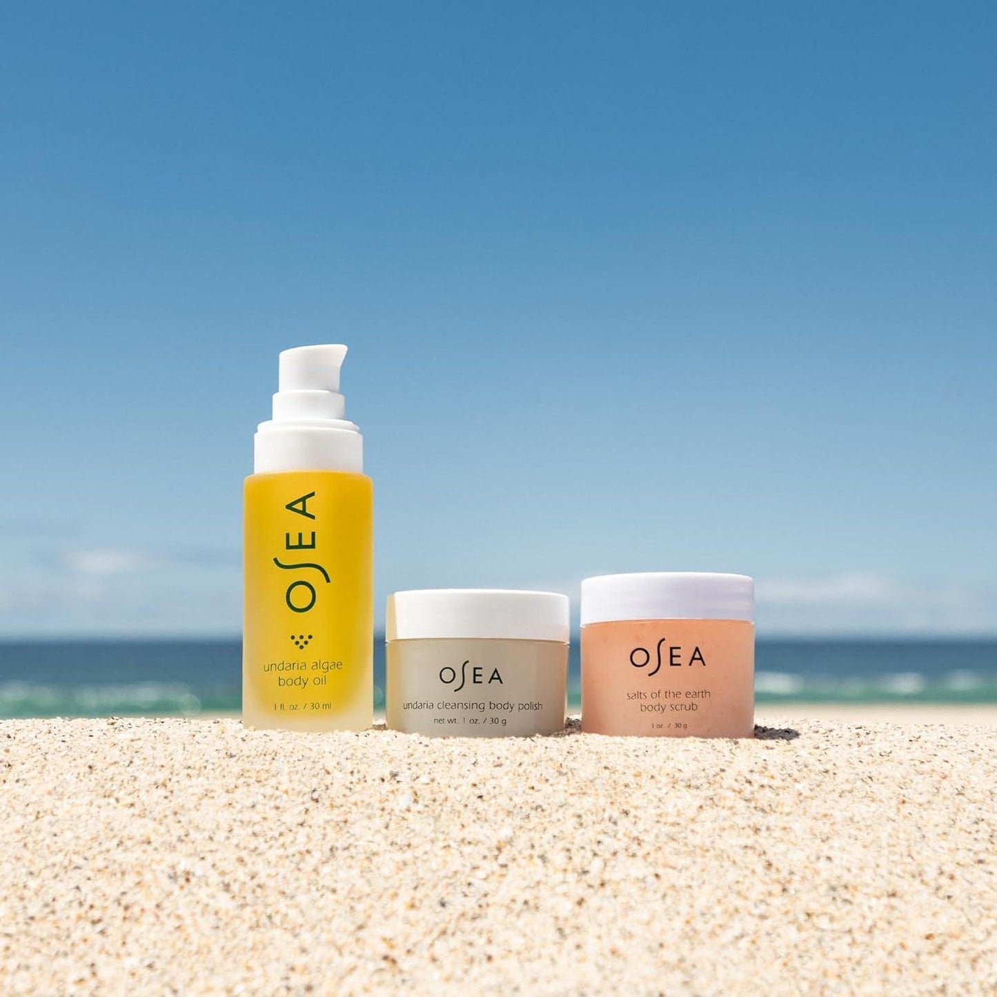 Glow to Go Starter Set - 3-Piece Bodycare Set - Travel Size 1Oz Undaria Alage Body Oil, 1Oz Cleansing Body Polish & 1Oz Salt Body Scrub - Beauty Gift for Her - Gift for Him - Jazz Beauty