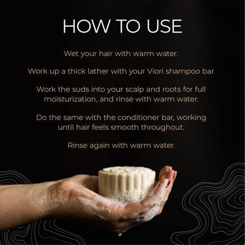 Hidden Waterfall Shampoo and Conditioner Bar Set Made with Rice Water - Handcrafted Sulfate Free Shampoo and Conditioner - Jazz Beauty