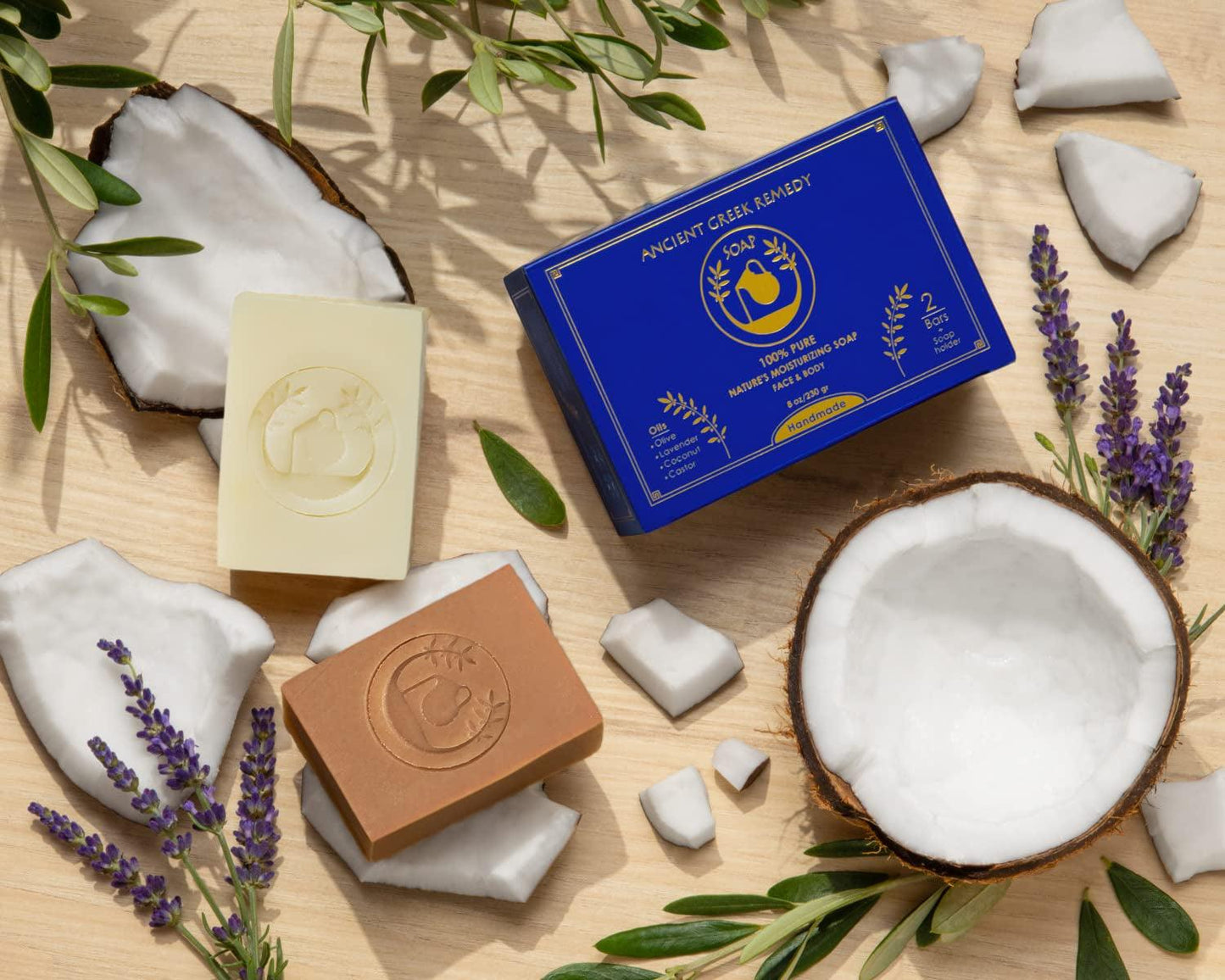 Organic Face and Body Soap Bars for Dry, Normal and Sensitive Skin. Gentle Wash Treatment for Acne, Eczema, Psoriasis, Dark Spots and Rosacea with Soap Holder (2) - Jazz Beauty