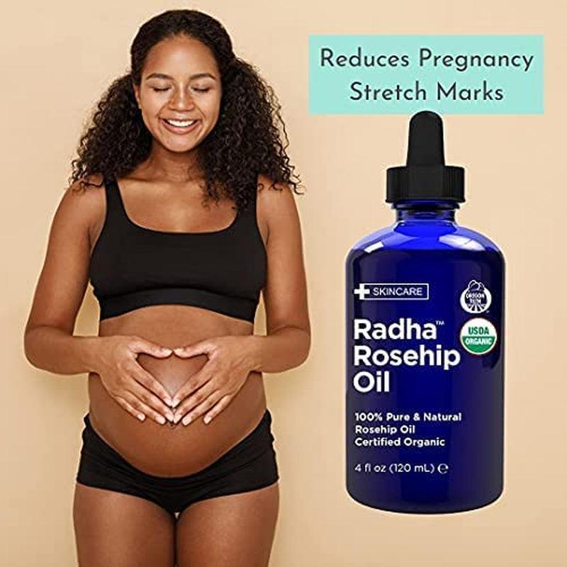 4 Oz Organic Rosehip Seed Oil 100% Pure Cold Pressed - Great Carrier Oil for Moisturizing Face, Hair, Skin, & Nails, Hydrating and Nourishing - Jazz Beauty
