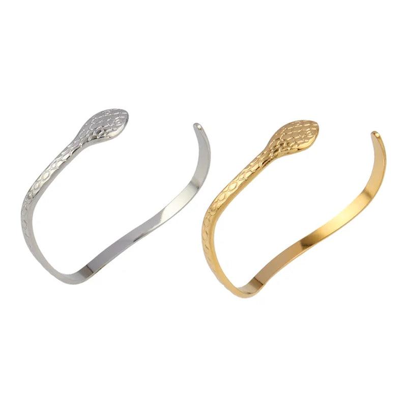 Women Stainless Steel Bracelets for Women Cuban Snake Bangle Bracelet Geometric Open Cuff Bracelet Punk Design Bracelet Jewelry - Jazz Beauty
