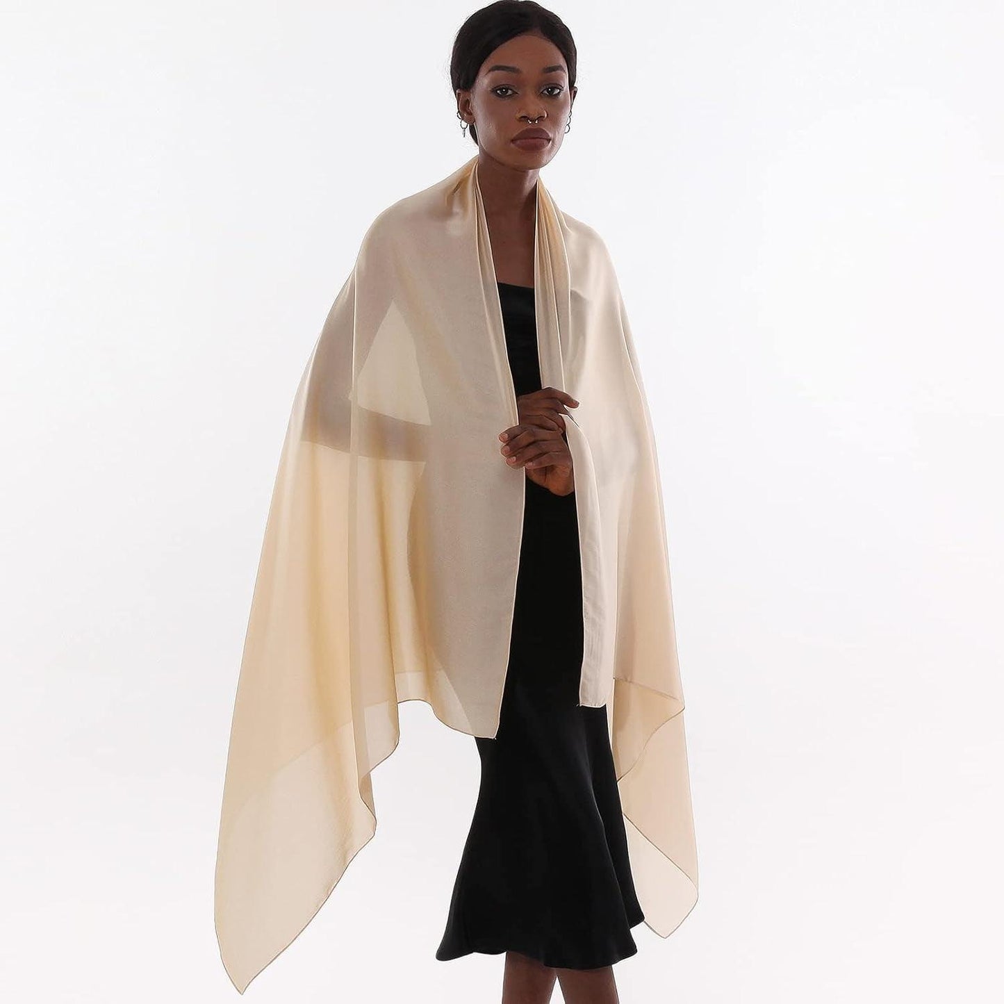 Womens Scarf Pashmina Shawls and Wraps for Evening Dresses like Chiffon Silk Scarf for Bridal Wedding - Jazz Beauty