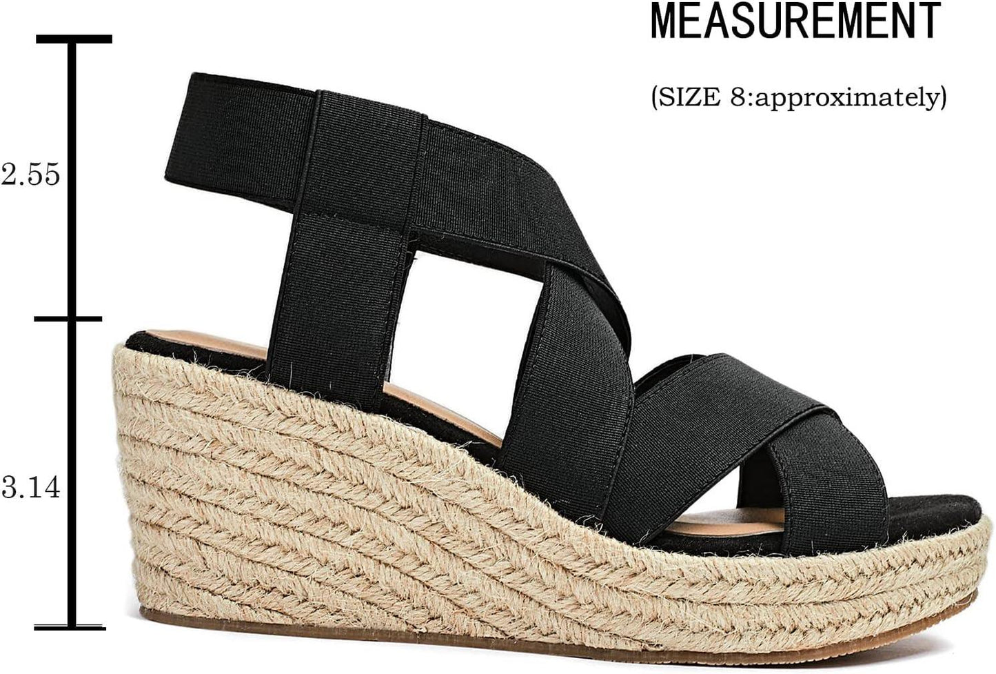 Women'S Wide Width Wedge Sandals, Ankle Strap Flat Low Wedge Platform Heel Sandal. - Jazz Beauty