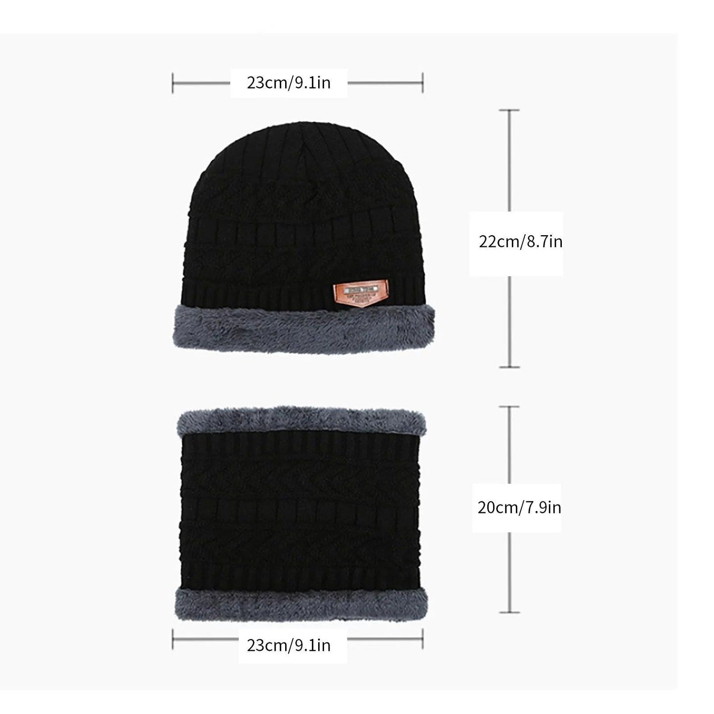 Clearance! Mens Womens Winter Beanie Hat Scarf Set,Winter Cap Neck Warmer for Men Women Adults Gifts,Warm Knit Hat Thick Fleece Lined - Jazz Beauty