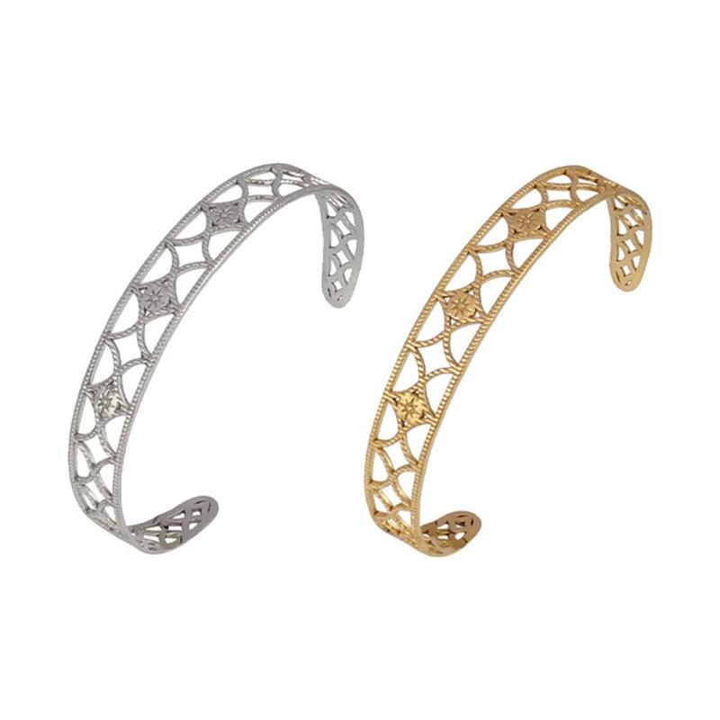 Women Stainless Steel Bracelets for Women Cuban Snake Bangle Bracelet Geometric Open Cuff Bracelet Punk Design Bracelet Jewelry - Jazz Beauty