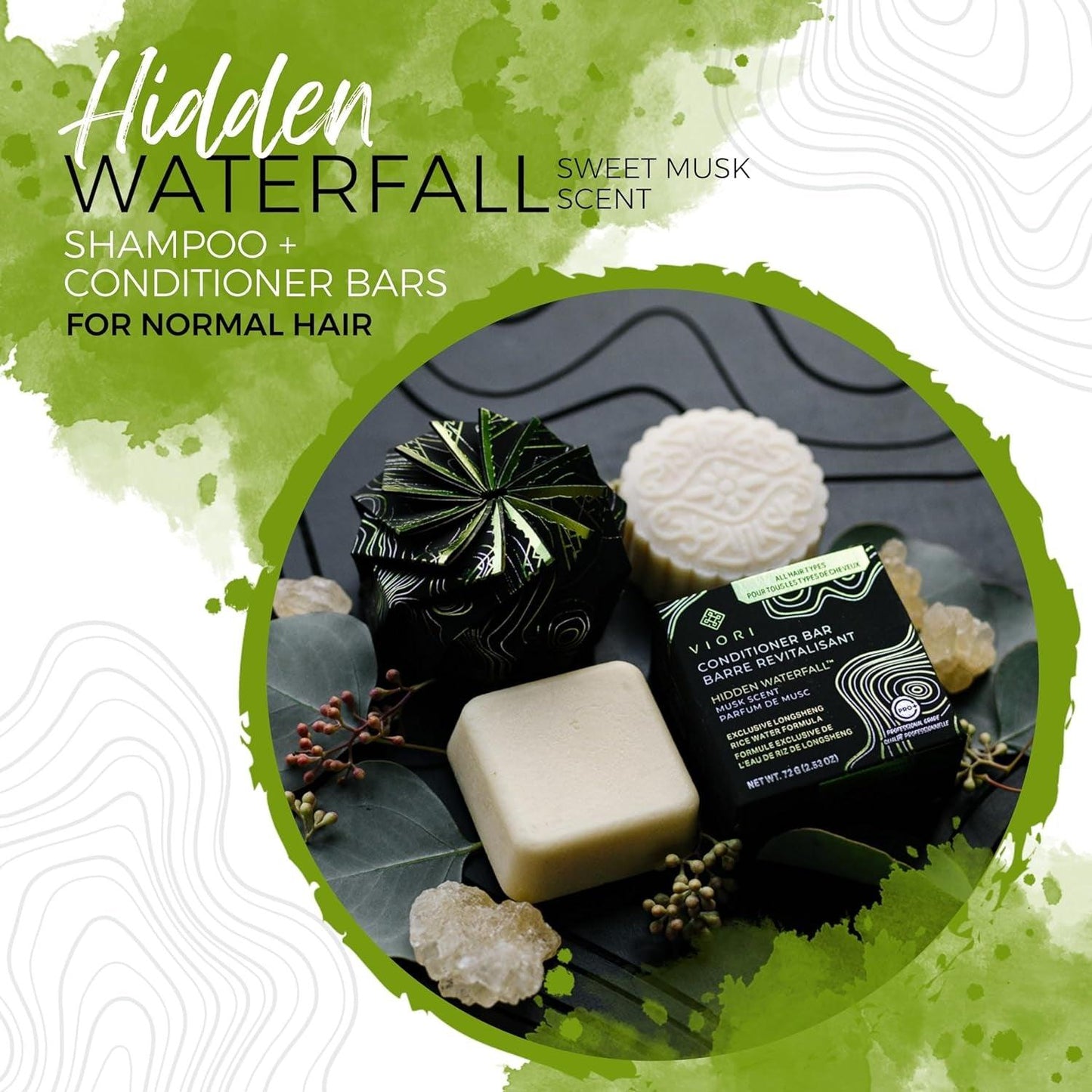 Hidden Waterfall Shampoo Bar Made with Rice Water - Handcrafted All Natural Shampoo Bars - Sulfate Free Shampoo - Jazz Beauty