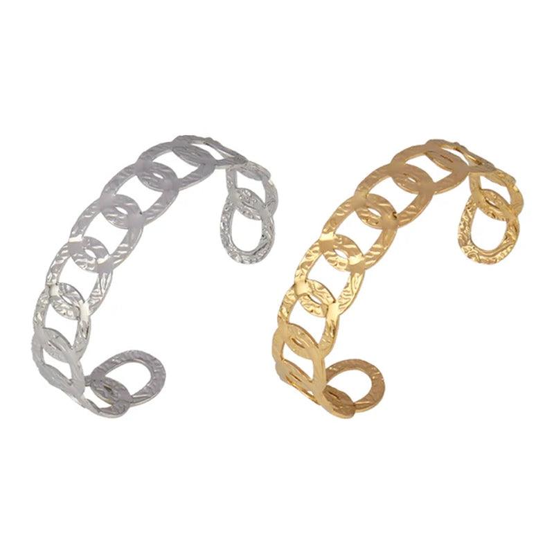 Women Stainless Steel Bracelets for Women Cuban Snake Bangle Bracelet Geometric Open Cuff Bracelet Punk Design Bracelet Jewelry - Jazz Beauty