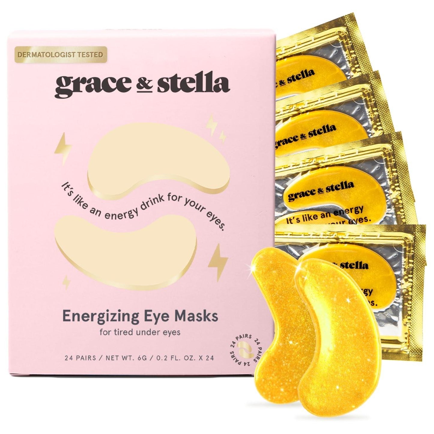 under Eye Mask (Gold, 24 Pairs) Reduce Dark Circles, Puffy Eyes, Undereye Bags, Wrinkles - Gel under Eye Patches - Gifts for Women - Birthday Gifts for Women - Vegan Cruelty Free - Jazz Beauty