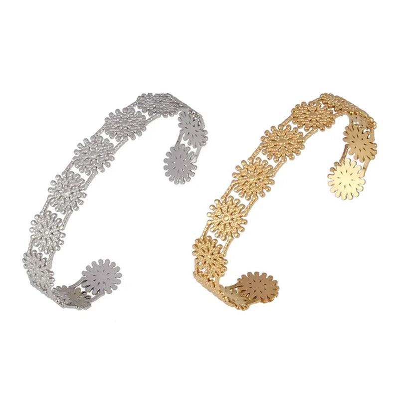 Women Stainless Steel Bracelets for Women Cuban Snake Bangle Bracelet Geometric Open Cuff Bracelet Punk Design Bracelet Jewelry - Jazz Beauty