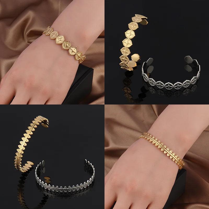 Women Stainless Steel Bracelets for Women Cuban Snake Bangle Bracelet Geometric Open Cuff Bracelet Punk Design Bracelet Jewelry - Jazz Beauty