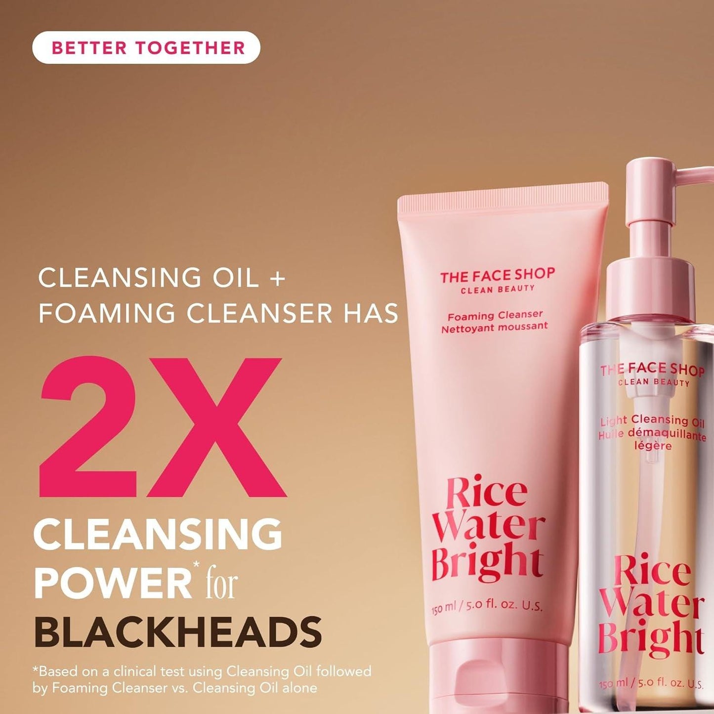 The Face Shop Rice Water Bright Light Facial Cleansing Oil, Daily Makeup Remover, Oil Cleanser, Vegan, Korean Skin Care with Jojoba Oil, Face Wash for Sensitive, Normal & Oily Skin, Face Pore Cleanser - Jazz Beauty