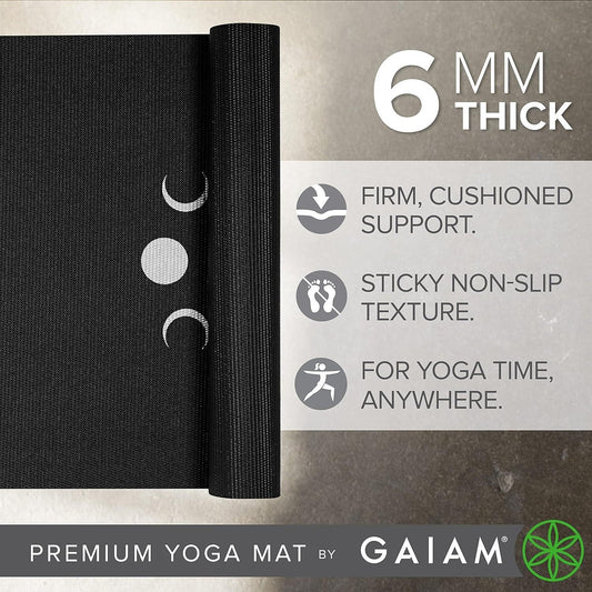 Yoga Mat - Premium 6Mm Print Extra Thick Non Slip Exercise & Fitness Mat for All Types of Yoga, Pilates & Floor Workouts (68"L X 24"W X 6Mm Thick) - Jazz Beauty