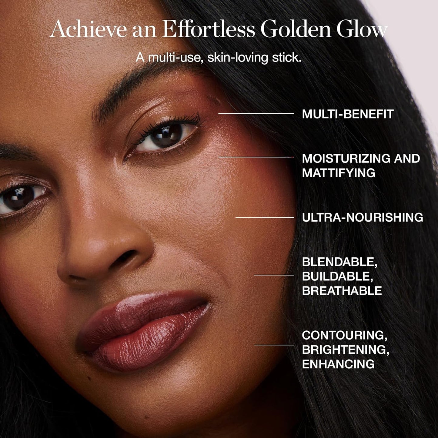 Sculpted Face Stick (AMETHYST - SOFT CHAMPAGNE SHIMMER) Certified Organic Blush Stick - Multi-Use Cream Blush & Highlighter Stick