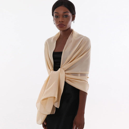 Womens Scarf Pashmina Shawls and Wraps for Evening Dresses like Chiffon Silk Scarf for Bridal Wedding - Jazz Beauty
