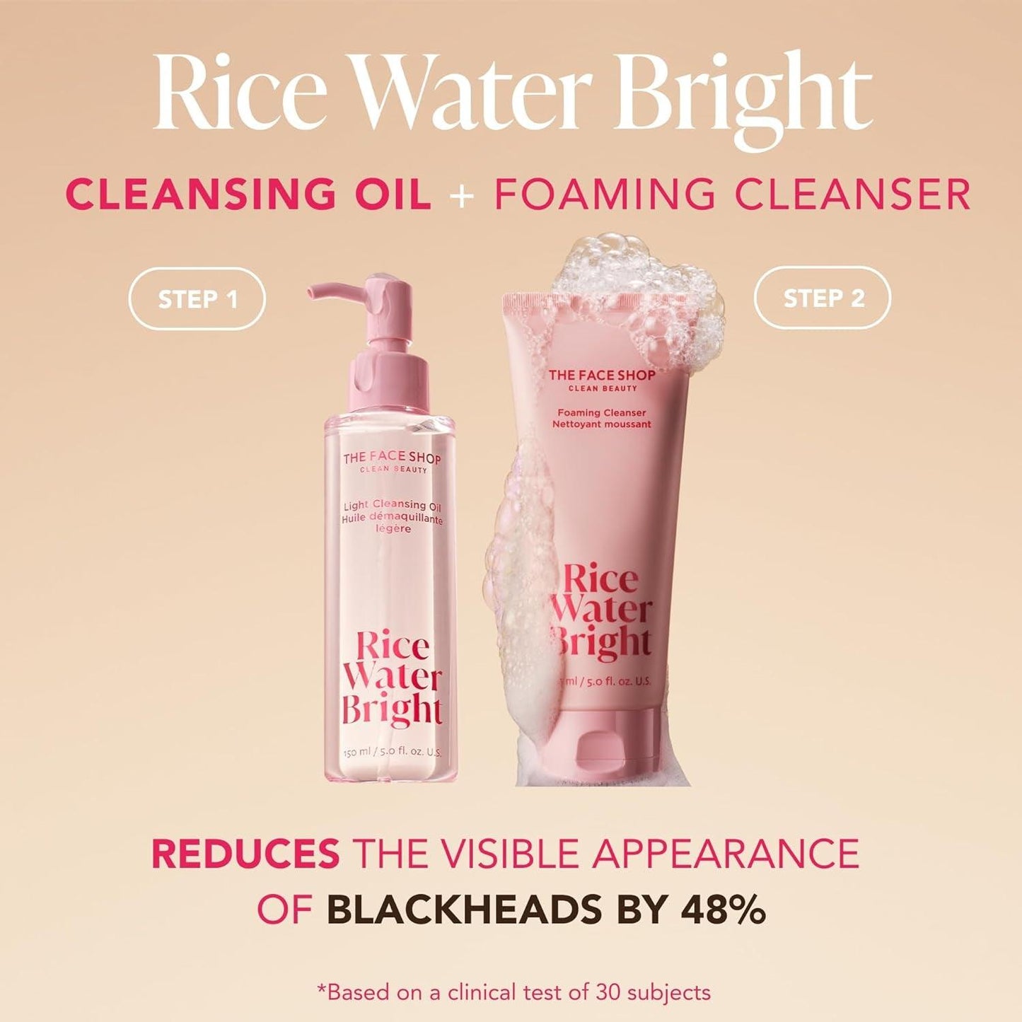The Face Shop Rice Water Bright Light Facial Cleansing Oil, Daily Makeup Remover, Oil Cleanser, Vegan, Korean Skin Care with Jojoba Oil, Face Wash for Sensitive, Normal & Oily Skin, Face Pore Cleanser - Jazz Beauty