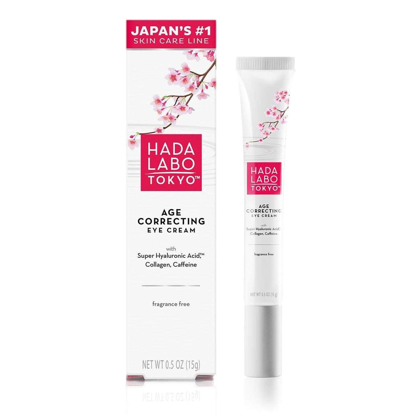 Age Correcting Eye Cream, Anti-Aging Super Hyaluronic Acid, Collagen & Caffeine Reduce Wrinkles, Dark Circles & under Eye Puffiness, Lift, Firm & Brighten Eyes, 0.5 Oz - Jazz Beauty