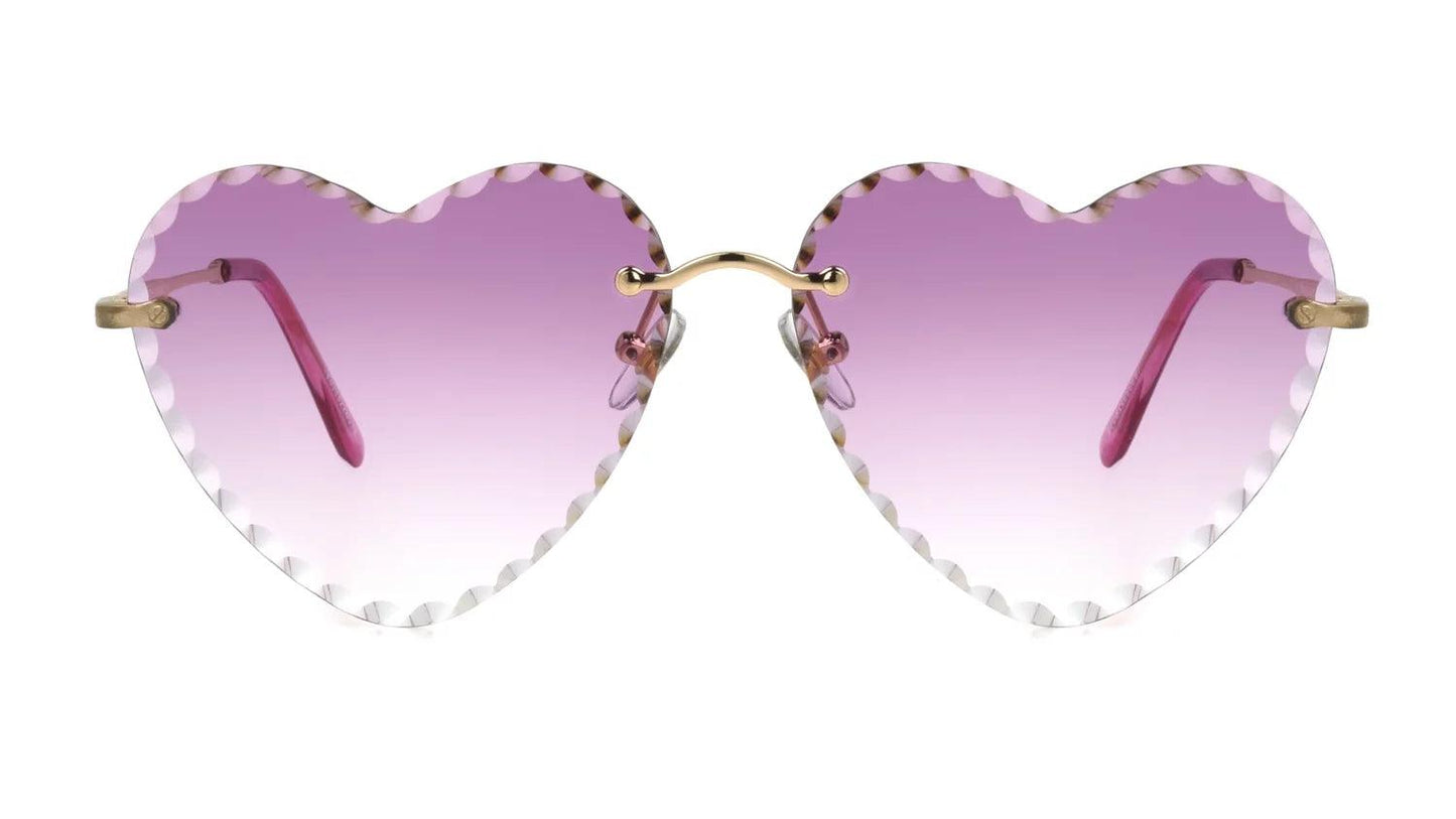 Women'S Heart-Shaped Fashion Sunglasses Rose Gold - Jazz Beauty