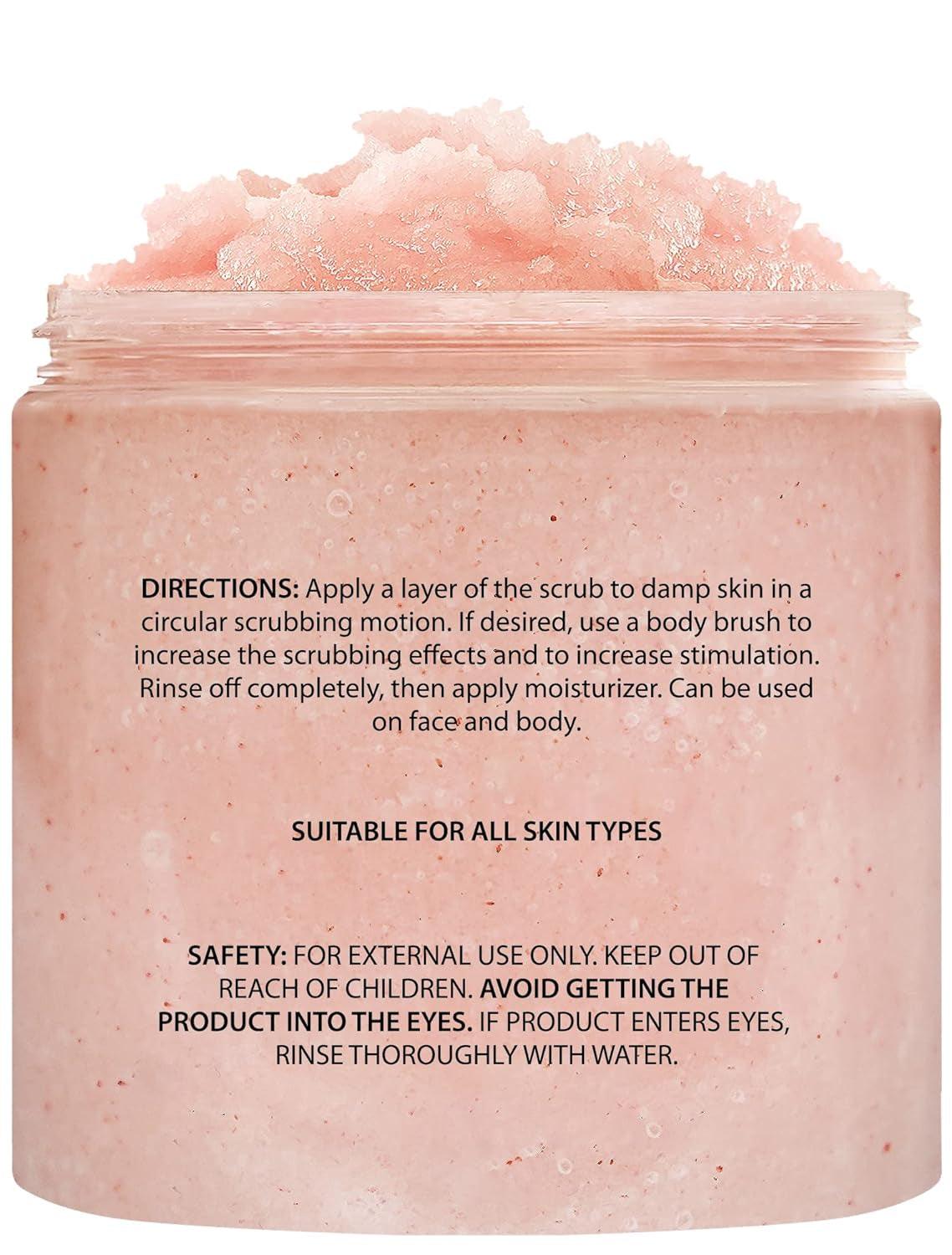 Himalayan Salt Body Scrub - Moisturizing and Exfoliating Body, Face, Hand, Foot Scrub - Fights Stretch Marks, Fine Lines, Wrinkles - Great Gifts for Women & Men - 10 Oz - Jazz Beauty