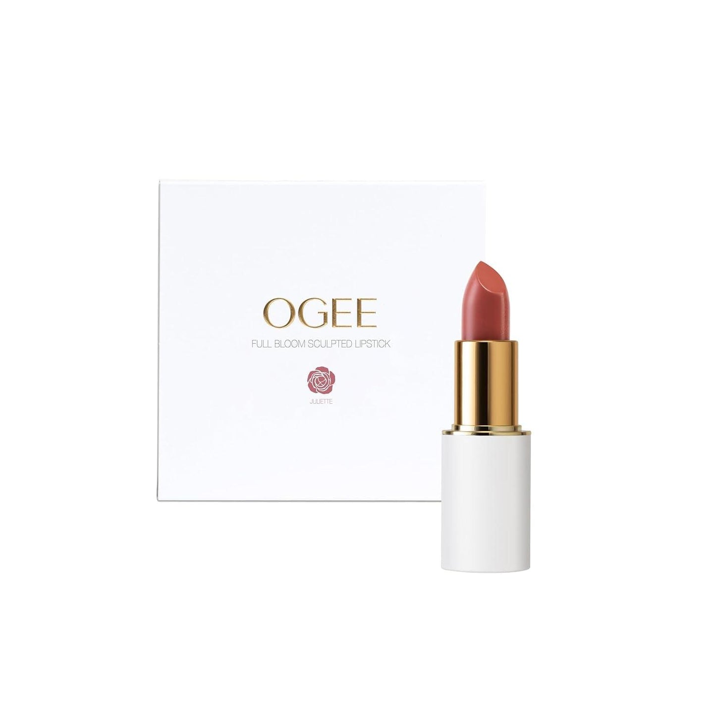 Full Bloom Sculpted Lipstick (Juliette) - Long Lasting Organic Lipstick with Jojoba Oil & Micro Hyaluronic Acid - 70% Organic Ingredients & Made in USA - Jazz Beauty