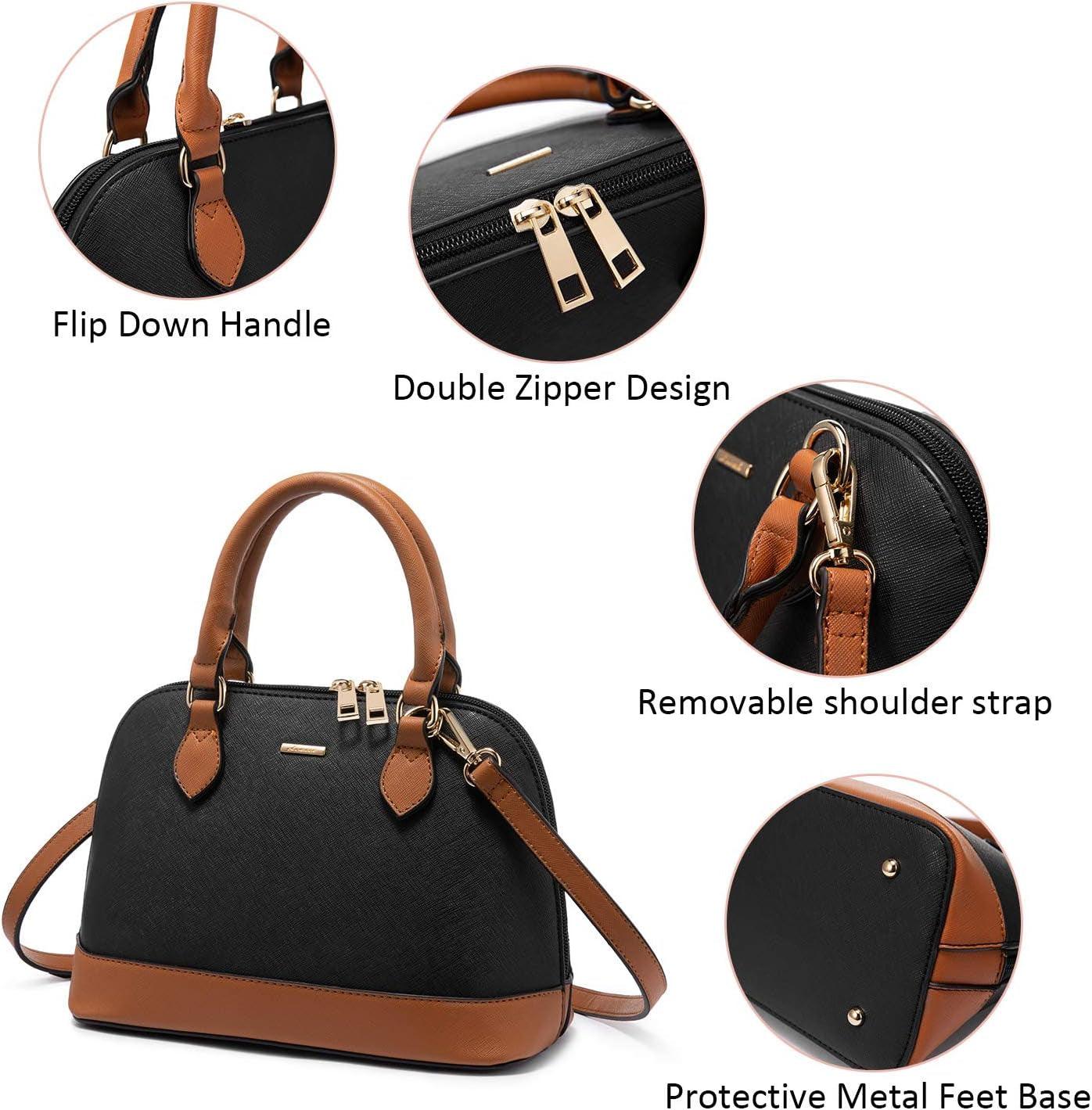 Purse for Women Small Crossbody Bags Classic Double Zip Top Handle Dome Satchel Bag - Jazz Beauty