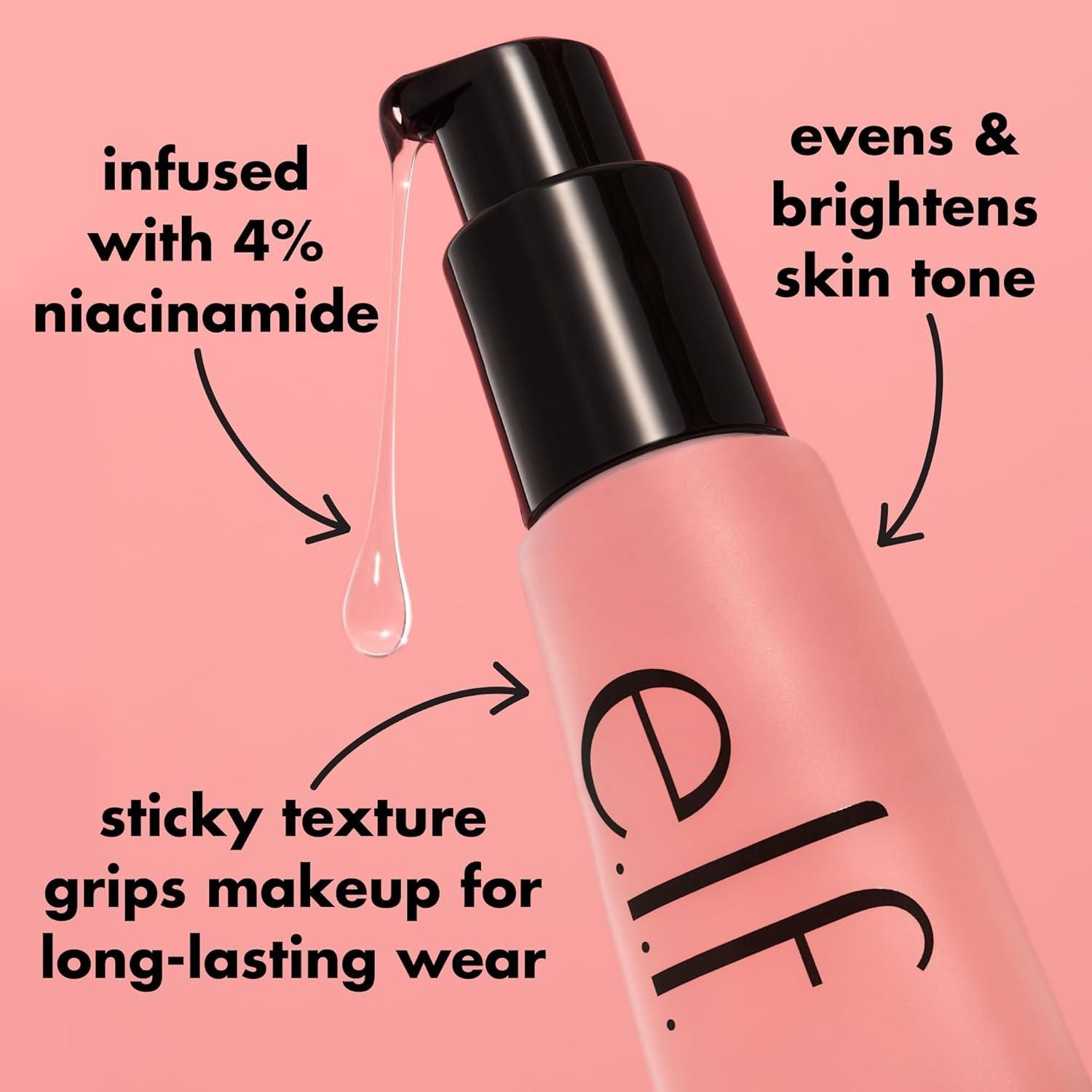 Power Grip Primer + 4% Niacinamide, Gel-Based & Hydrating Face Primer, Evens Skin & Brightens, Grips Makeup, Vegan & Cruelty-Free, 0.8 Fl Oz - Jazz Beauty