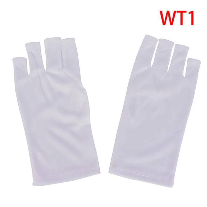 "Ultimate UV Protection Open-Toed Gloves for Flawless Nail Art - 1 Pair (25/40Cm)" - Jazz Beauty