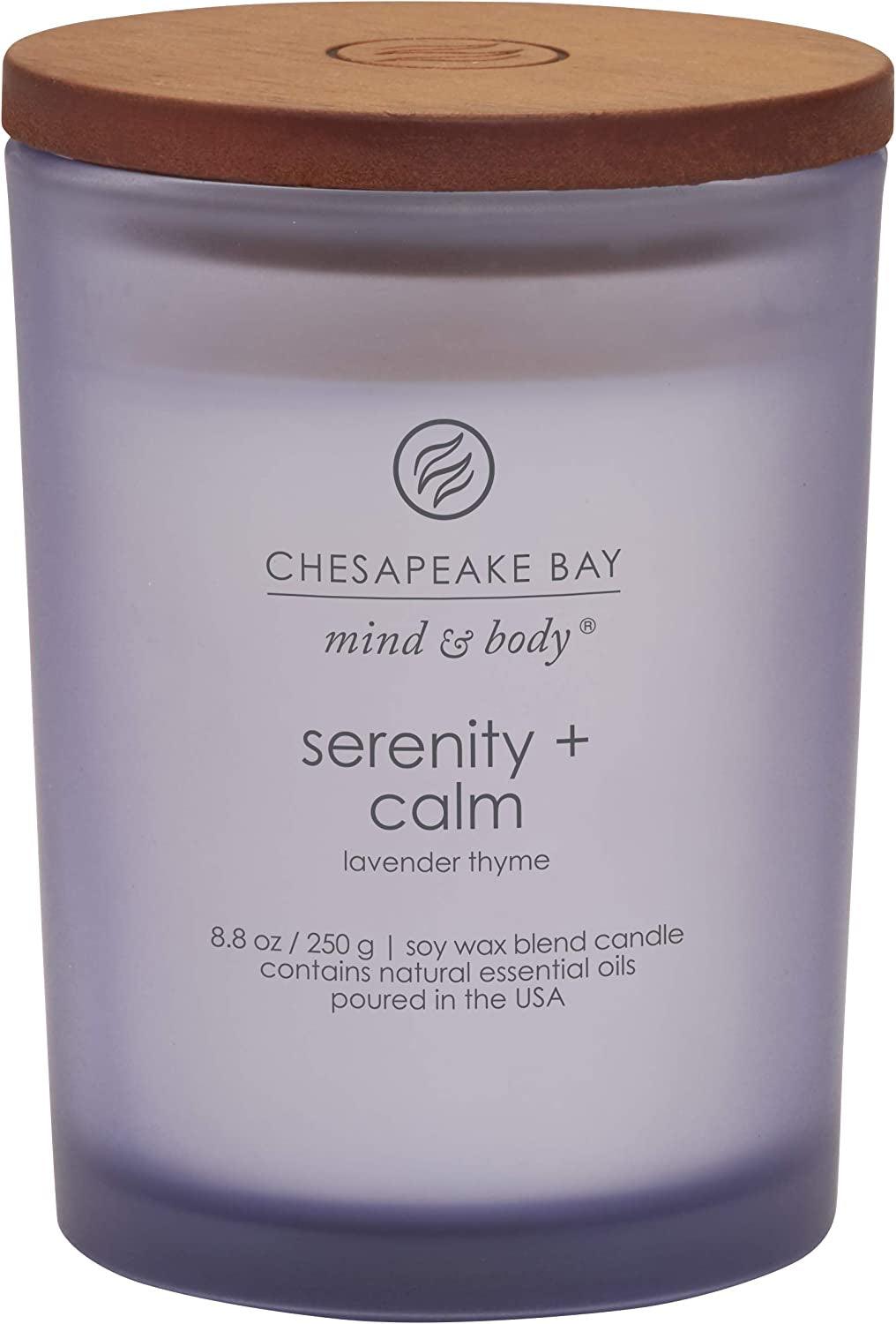 Medium Jar Scented Candle, Serenity + Calm (Lavender Thyme), Home Décor, Orange, Gifting Idea, Burn Time of 50 Hours - Jazz Beauty