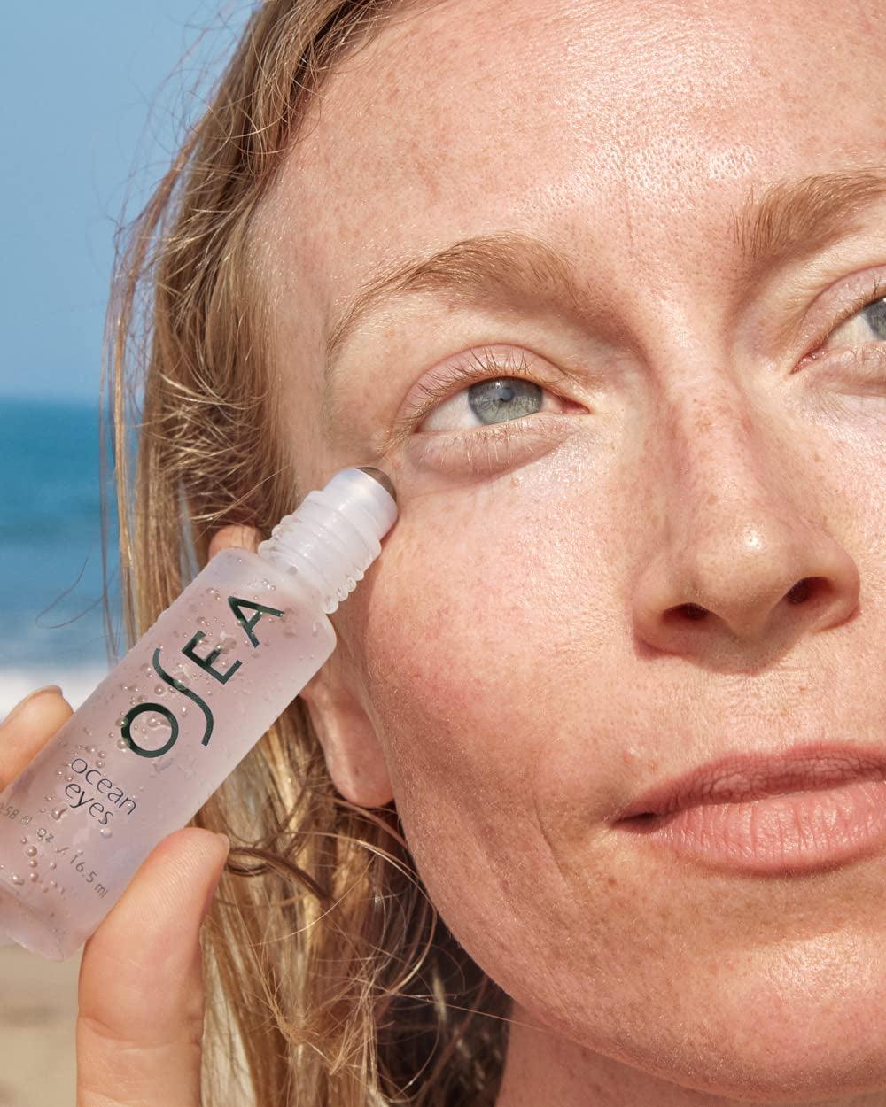 Ocean Eyes Age-Defying Eye Serum - for Dark Circles, Puffiness - Cooling Roller Ball Applicator - Hyaluronic Acid, Peptides - Clean Skincare - Vegan & Cruelty-Free Anti-Aging under Eye Treatment - Jazz Beauty
