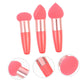 3Pcs Handheld Makeup Pens Set Cosmetic Tools for Blending Foundation and Blush Includes Mushroom Heart and Angled Pens for Convenient Application