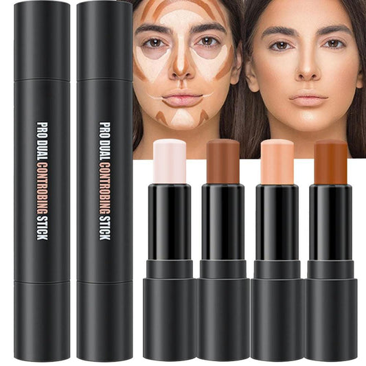 4 Colors Cream Contour Stick Makeup Kit Set Concealer Bronzer Stick Cream Contour Palette Contour Contouring Makeup Kit for Beginner Liquid Face Highlighter Makeup Stick Contorno Maquillaje 1+3 - Jazz Beauty