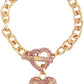 Light Rose Heart Charm Toggle Bracelet - Jazz Beauty