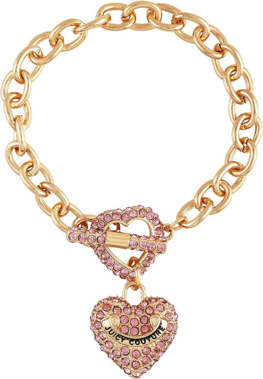 Light Rose Heart Charm Toggle Bracelet - Jazz Beauty