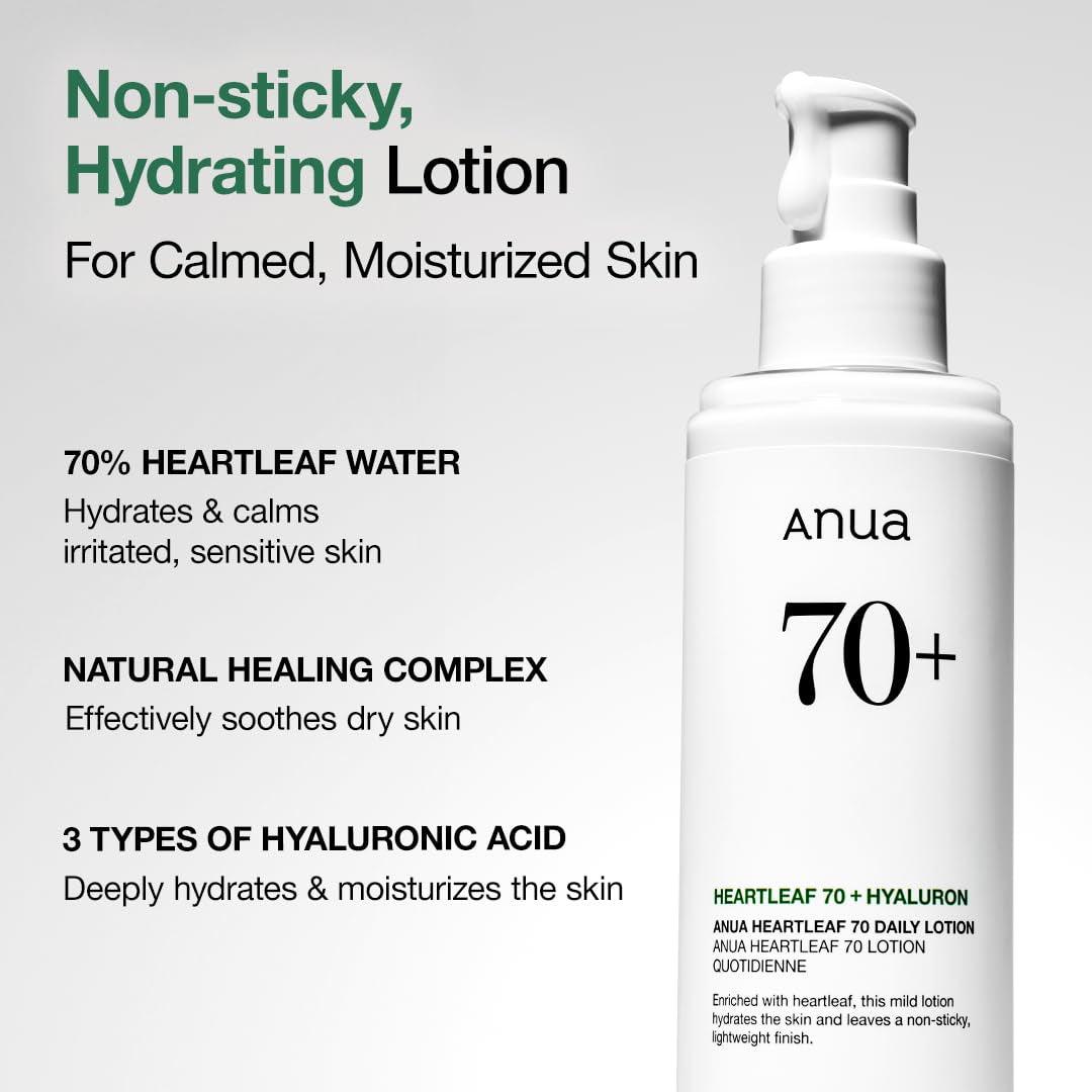 Heartleaf Daily Lotion, Face Moisturizer with Hyaluronic Acid for Sensitive Skin, Lightweight, Korean Skin Care (200Ml, 6.76 Fl.Oz.) - Jazz Beauty