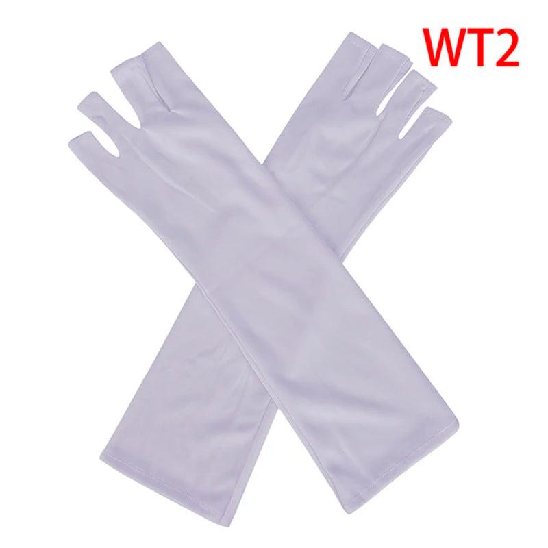 "Ultimate UV Protection Open-Toed Gloves for Flawless Nail Art - 1 Pair (25/40Cm)" - Jazz Beauty