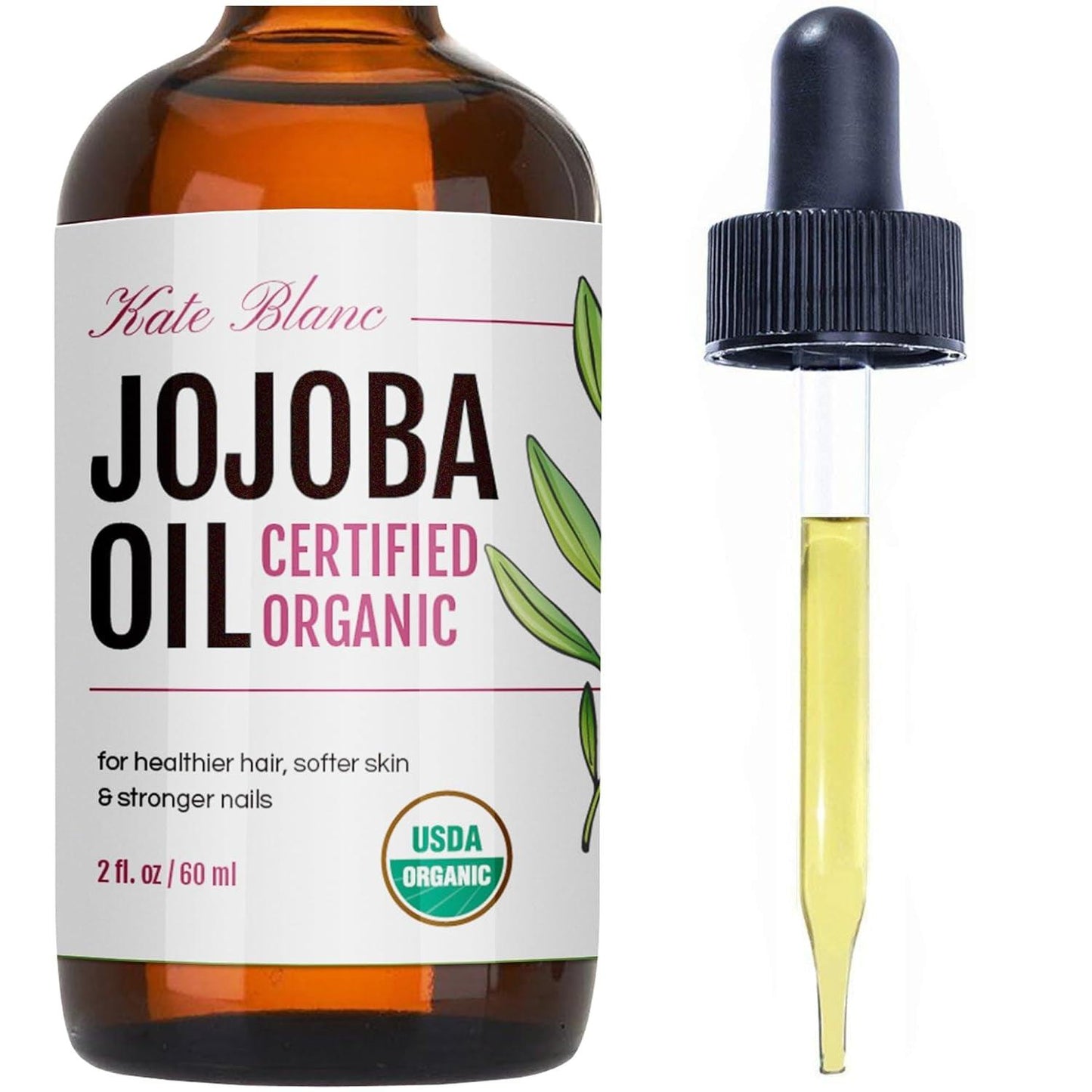 Jojoba Oil for Hair, Face & Skin. Gua Sha Oil for Face Massage & Dermaplaning (2Oz, Organic, 100% Pure, Natural) - Jazz Beauty