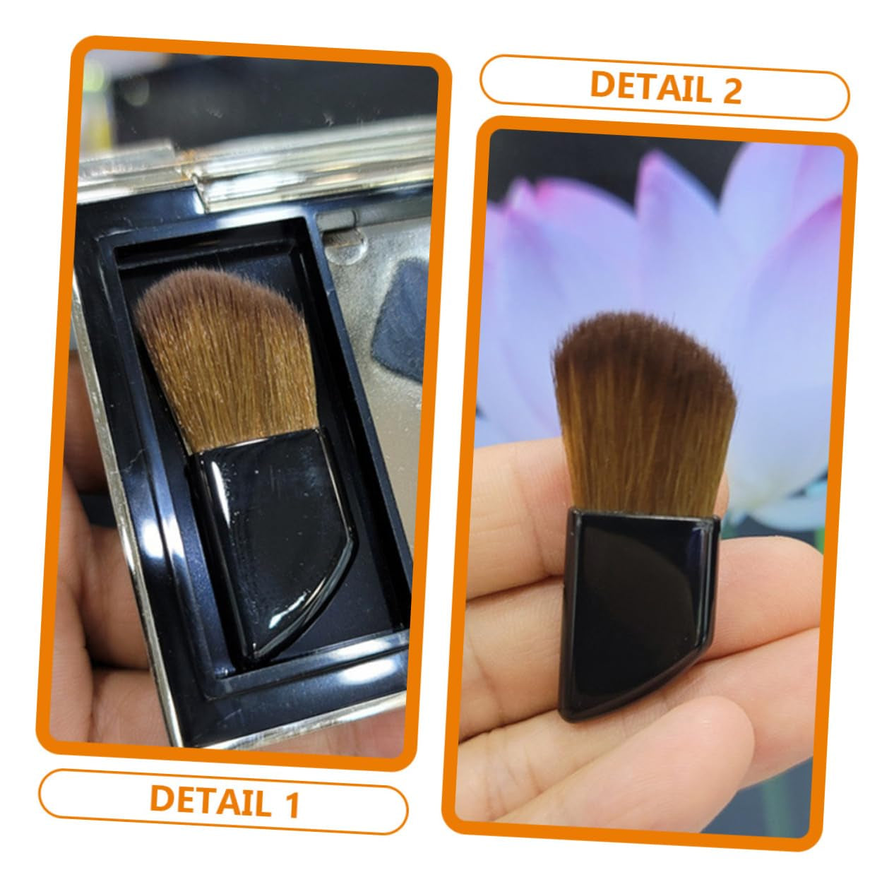 Travel Make up Brushes Set 2Pcs Makeup Blush Brush Angled Foundation Brush for Face