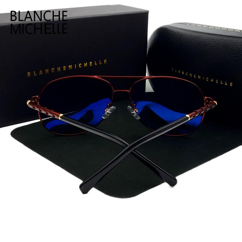 High Quality Sunglasses Men Polarized UV400 Driving Sun Glasses Mens Vintage Anti-Glare Sunglass 2022 Okulary Oculos with Box - Jazz Beauty