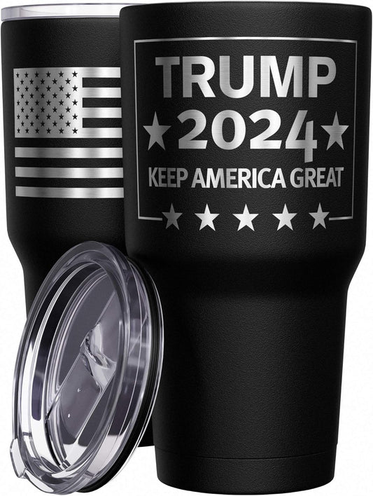 - Trump 2024 - Keep America Great - Republican Tumbler - American Flag Coffee Travel Mug - Keep America Great Travel Mug - Double Insulated Tumbler - 30 Oz - Jazz Beauty