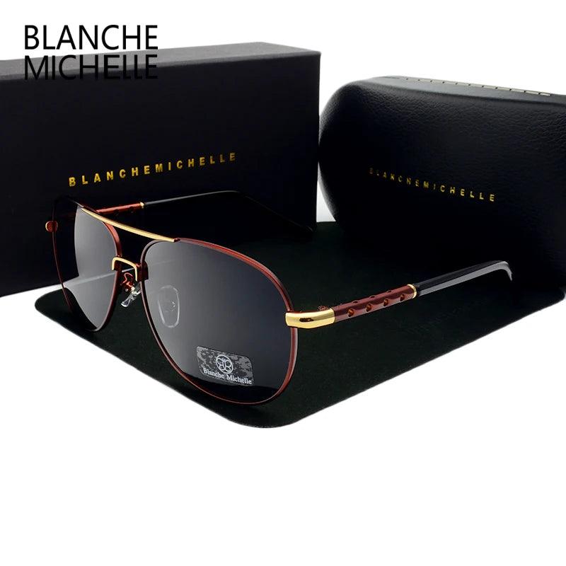 High Quality Sunglasses Men Polarized UV400 Driving Sun Glasses Mens Vintage Anti-Glare Sunglass 2022 Okulary Oculos with Box - Jazz Beauty