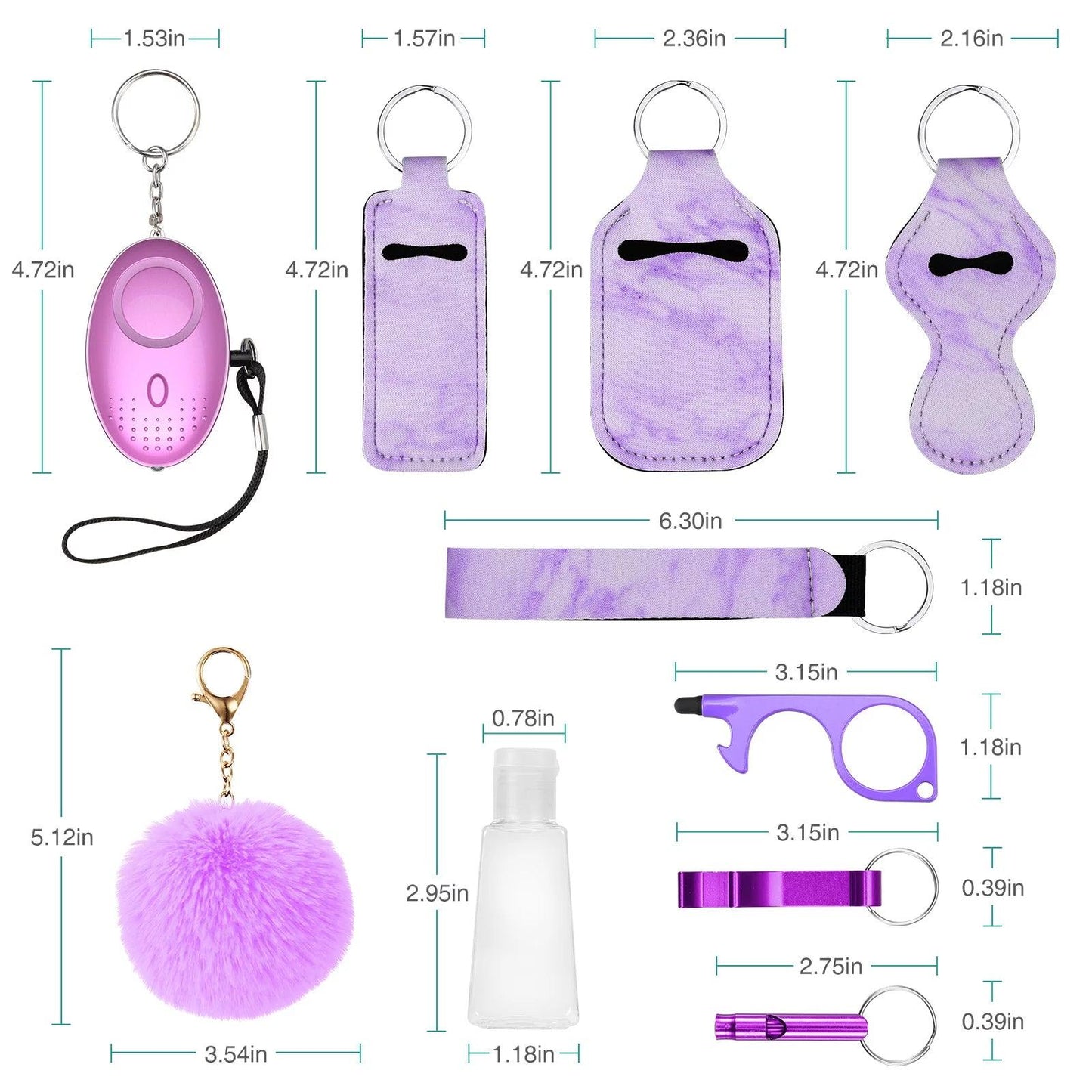 Newest Safety Keychain Set, for Women Personal Safety Keychain Set with Personal Alarm Protective Keychain Accessories - Jazz Beauty