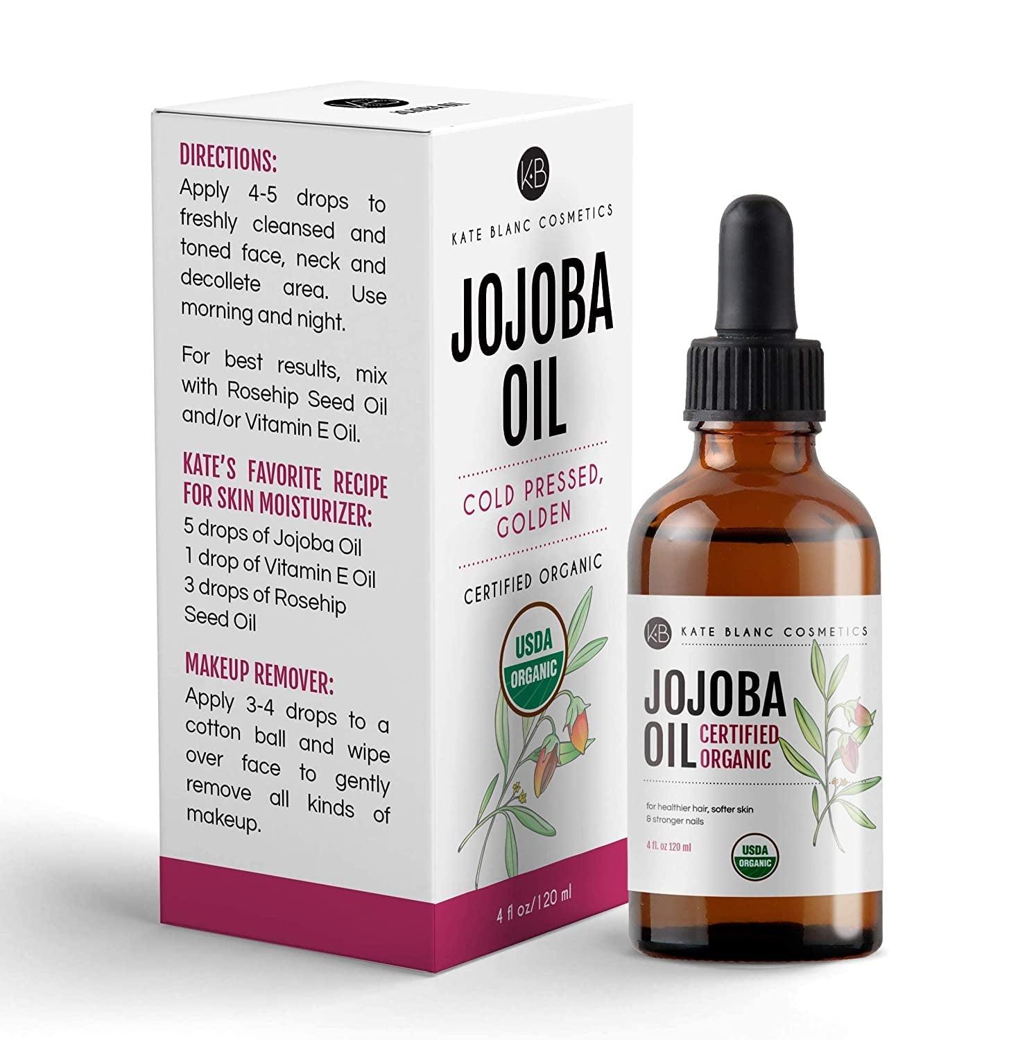 Jojoba Oil for Hair, Face & Skin. Gua Sha Oil for Face Massage & Dermaplaning (2Oz, Organic, 100% Pure, Natural) - Jazz Beauty