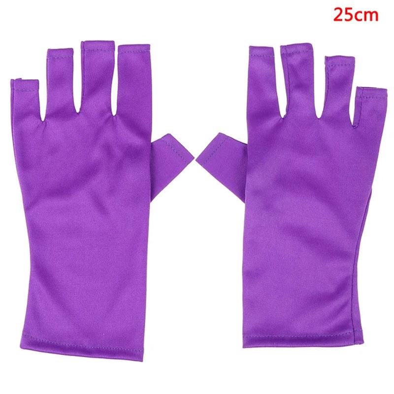 "Ultimate UV Protection Open-Toed Gloves for Flawless Nail Art - 1 Pair (25/40Cm)" - Jazz Beauty