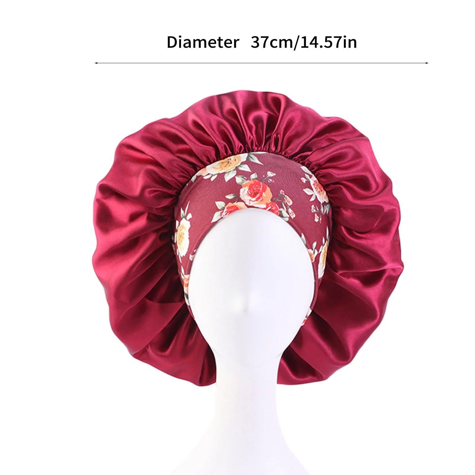 3 Pcs Hair Bonnets for Women, Satin Hair Bonnet for Sleeping, Silk Bonnet for Curly Hair, Satin Bonnet for Black Women Big Capacity(Gold) - Jazz Beauty