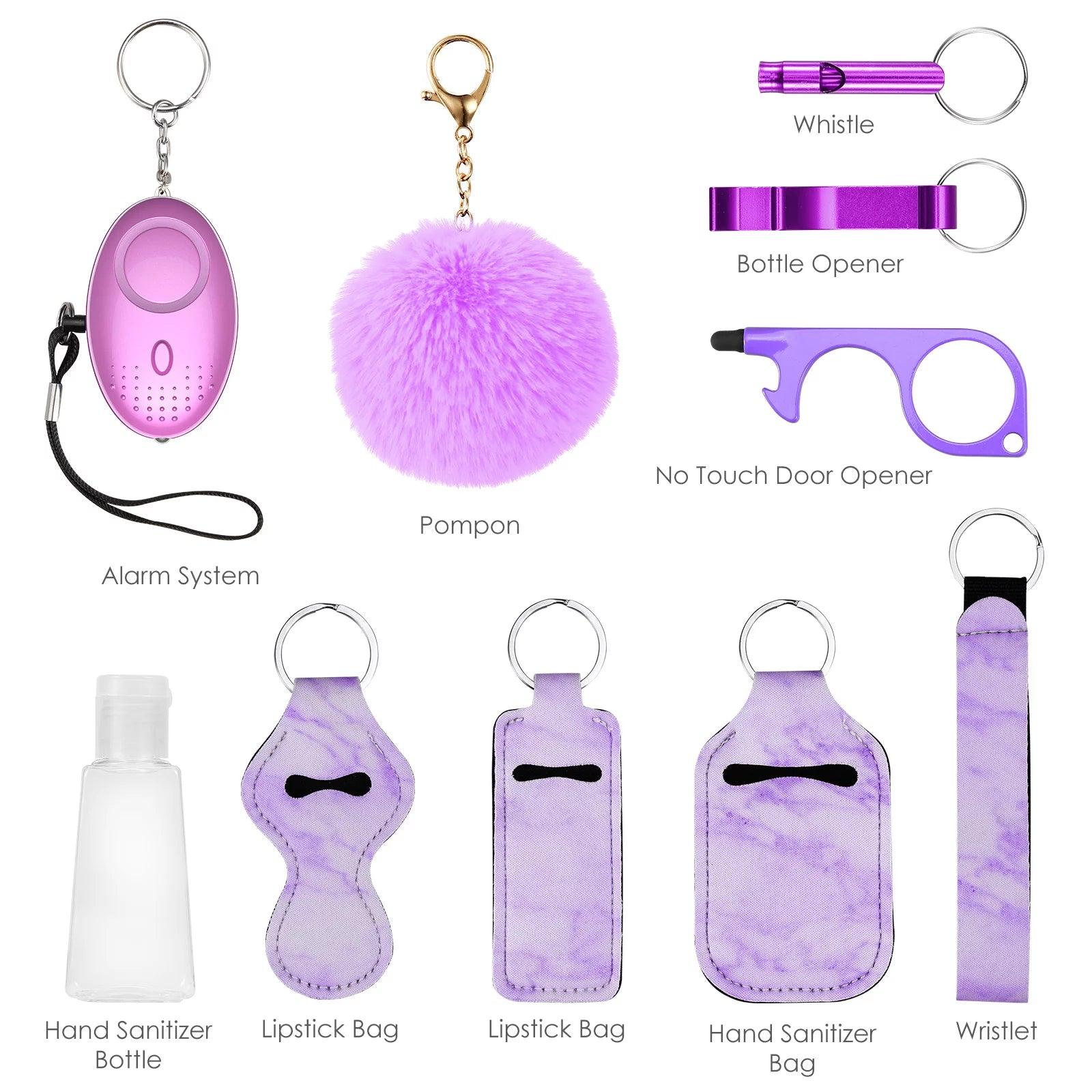 Newest Safety Keychain Set, for Women Personal Safety Keychain Set with Personal Alarm Protective Keychain Accessories - Jazz Beauty