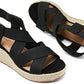 Women'S Wide Width Wedge Sandals, Ankle Strap Flat Low Wedge Platform Heel Sandal. - Jazz Beauty